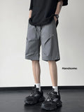 Riolio  Ice Silk Men Summer Thin American Windproof Workwear Charge Five-point Pants