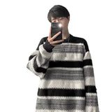 Riolio Autumn Winter Striped Sweater Men Casual Knitted Pullover Korean Fashion Streetwear Men Clothing New Oversized Sweater Male