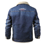 Riolio Large Size Denim Jacket Autumn Winter Thickened Warm Wind-Resistant High Quality Men Clothing Comfortable Hot Roupas Masculinas