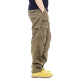 Riolio  Men Baggy Cargo Pants Male Camouflage Multi Pocket Sweat Pants Loose Fit Plus Size Cotton Casual Pants Fashion Solid Color Pants