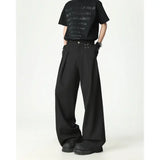 Riolio  Grey Black Suit Pants Men Fashion Society Mens Dress Pants Korean Loose Casual Straight Pants Mens Office Formal Trousers M-3XL