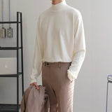 Riolio Spring Autumn Winter Solid Casual Plush Turtleneck Men's Loose Bottom Double Faced Velvet Sweater Simple Warm BigSize