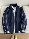 Riolio  Fashion Varsity Jacket Men Stand Collar Baseball Uniform Jacket Spring Autumn Windbreaker for Men Unisex Vintage Jacket 90s