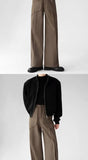 Riolio Korean Elegant Pants Fake Pocket Decoration Wide-leg Pants Autumn New American Style Design Sense Spliced Straight Suit Trousers