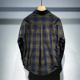 Riolio  New Men Clothing Spring Vintage Classic Plaid Print All Match Shirt Casual Lapel Long Sleeve Loose Pocket Tops Camisas De Hombre