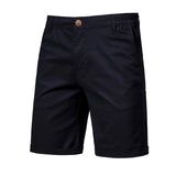 Riolio  New Summer 100% Cotton Solid Shorts Men High Quality Casual Business Social Elastic Waist Men Shorts 10 Colors Beach Shorts