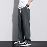 Riolio  Autumn Winter Elastic Waist Loose Loose Casual Straight Pants Homme Drawstring Comfortable Sweatpants Male All-match Trousers