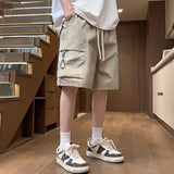 Riolio  Ice Silk Work Clothes Quick-drying Men Summer Thin Loose Five-point Casual Sports Pants