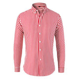 Riolio  Loose Fit Casual Long Sleeve Men's Shirt Business Casual Striped Stand Collar Spring New Arrival T-Shirt Style Male Fashion