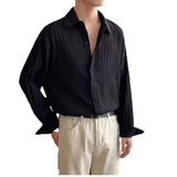 Riolio  Men's Clothing Shirts Long Sleeve New Fashion Turn-down Collar Simple Comfortable Versatile Top