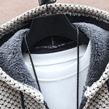 Riolio Autumn Winter Men Hooded Sweater Thicken Long Sleeve Drawstring Plush Lining Mid-Length Knitting Jacket Male Coat Streetwear