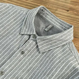 Riolio  Autumn Winter Men Casual Vertical Stripes Plus Velvet Shirt Cotton Long Sleeve Comfortable Daily Tops Button Down Shirts Coat