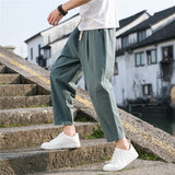 Riolio  Linen Wide Men Pants New Korean Trousers Oversize Linens Streetwear Male Spring Summer Pants Casual Men Clothing Sweatpants