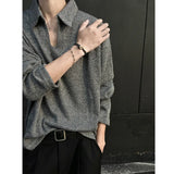 Riolio  Spring Long Sleeved T-shirt Men Fashion Lapel T Shirt Men Streetwear Korean Loose Casual T Shirt Mens Polo Shirt Male Hoodie