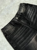 Riolio  Men's All-Season American Streetwear Black Washed Baggy Denim Pants