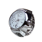 Riolio Vintage Punk Finger Watch Mini Elastic Strap Alloy Watches Couple Rings Jewelry Clock Retro Roman Quartz Watch Rings Women Men