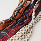 Riolio  New Arrival 8CM Navy Striped Neck Ties For Men Adult Luxury Vintage White Floral Block Neckties Wedding Casual Shirt Cravat