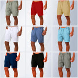 Riolio Summer Fashion Mens Linen Shorts Men Cotton Beach Short  New Wild Leisure Loose Solid Cargo Shorts for Men Sweatshorts