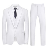 Riolio M-6XL Double Vent Mens Suit ( Blazer+Vest+Pants) Solid Color Formal Office Business Suit Three-piece Groom's Wedding Dress Party