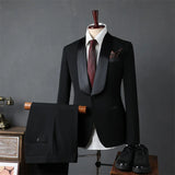 Riolio  Elegant Slim Fit Wedding Suit Set with Qingguo Collar for Groom Business Formal Fashionable Men's Tuxedo Wedding Ceremony Dress