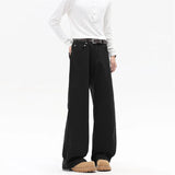 Riolio  White Jeans Men Straight Leg Drag Pants Classic Plain Denim Trousers Unisex Neutral Minimalist Jeans Wholesale Fashion 2025