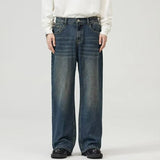 Riolio Summer Men Baggy Denim Jeans Male New Fashion Wash Straight Wide Leg Casual Trousers High Street Hot Sale Loose Trousers