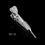 Riolio  Fashion Tie Clip For Men Novelty Personalized Necktie Bars For Shirts Tie Clip Glasses Feather Beard Key Collar Clip Silver Bars