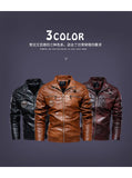Riolio PU Male Faux Leather Blazers High Quality Leather Jacket Men's Fashion Jackets New Casual Male Stand Collar PU Leather Jackets