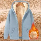 Riolio Autumn Winter New Men's Fleece Lined Thickened Sweatshirt Cardigan Hooded Zip Up Versatile Casual Jacket Warm Lambswool
