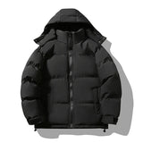 Riolio Coat Man Winter Jacket Men Hooded Casual Loose Warm Parkas New Mens Solid Hooded Collar Thickened Mens Solid Winter Jacket