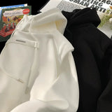 Riolio  Fake Two-piece Pure Sweatshirt for Men Spring Autumn New Fashion Brand American Loose Casual Hooded Top