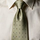 Riolio  New Luxury Silk Neckties Plaid Diamond Pattern Neck Ties For Men 10CM Casual Gray Green Soft Tie Groom Wedding Accessories