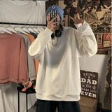Riolio Mens Harajuku Sweatshirts Men's Autumn Pullovers Korean Solid Color Men Casual Hoodie O Neck Basic Tops Hip Hop Streetwear