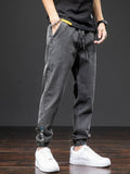 Riolio  Spring Summer Black Blue Cargo Jeans Men Streetwear Denim Jogger Pants Men Baggy Harem Jean Trousers Plus Size 6XL 7XL 8XL