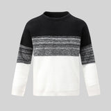 Riolio  Loose-Fitting Knit Sweater, Casual Versatile Striped Pullover, Men's Crew Neck Sweater, Men's Warm Clothing, Casual Everyday Wear Warm Sweater, Fashionable Design for Autumn and Winter, Casual Everyday Wear Warm Sweat
