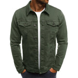 Riolio New Men's Jeans Jacket Business Casual Lightweight Long Sleeve Shirt High Street Spring Autumn Jackets Biker Coat Outwear Tops