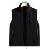 Riolio Outdoor Sleeveless Coats Vests Male Warm Cotton Waistcoat Autumn Jackets Thick Vests Man Classic  Lamb Cashmere Men Fleece Vest