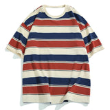 Riolio  Top Quality 100% Cotton Horizontal Stripes Simple Fashion  Men's T-shirt Classic Timeless O Neck Tops Casual Unisex Tees