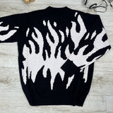 Riolio  Autumn Winter Knitted Sweater Retro Fashion Hip Hop Men Women Pullovers Gothic High Street Y2k Long Sleeve Couples Tops