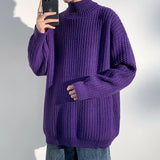 Riolio  Sweater men 2025 New Men Knitwear Solid High Neck Sweater Soft Warm Comfortable Winter Pullover Fashion Casual Warm Sweater