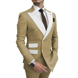 Riolio  Elegant Slim Fit Men's Tuxedo Suit 2-Piece Blazer And Pants Set Peak Lapel Wedding Evening Party Attire