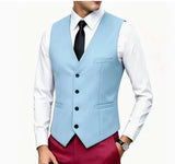 Riolio  Men's Wedding Formal Suit Vest Slim Fit V-Neck Waistcoat Business Party Sleeveless Men's Clothing