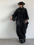Riolio New Summer New Chinese Style Old Denim Short-sleeved Shirt Korean Style Men Women Loose Retro Button-up Shirt Jacket Aesthetic
