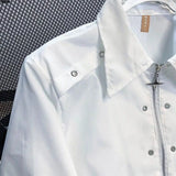 Riolio Korean Summer High Street Trendy Men and Women Hip Hop Retro Design Shirt Couple Harajuku Personalized Casual Short Sleeve Top