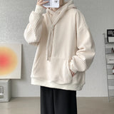 Riolio  High Quality Corduroy Men's Vertical Stripe Sweatshirts Thickened Long Sleeve Kangaroo Pocket Hoodie Hooded Pullover