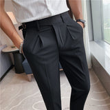 Riolio High Quality Elasticity Suit Pants Men Formal Business Office Social Dress Pants Slim Fit Casual Wedding Ankle Trousers Pantalon