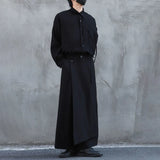 Riolio  Y2k Culottes Double-Layer Side Hem Casual Samurai Pants Hakama Genderless Streetwear Fashion Niche Youth Campus Wide-Leg Pants