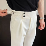 Riolio  Men's High-waisted Trousers Autumn Winter New Style Trousers Casual Pants Fashionable Handsome Slim Straight Suit Pants
