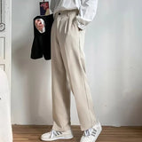 Riolio Men's Drape Long Pants, Korean Version Trend Slim Fit Small Foot Casual Pants, Men's Spring and Autumn Straight Leg Suit Pants