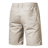 Riolio  New Summer 100% Cotton Solid Shorts Men High Quality Casual Business Social Elastic Waist Men Shorts 10 Colors Beach Shorts
